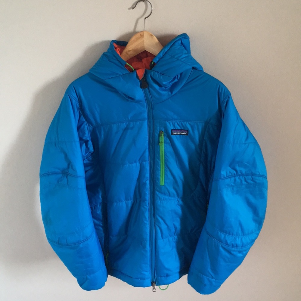 Patagonia Primaloft hooded puffer coat retro